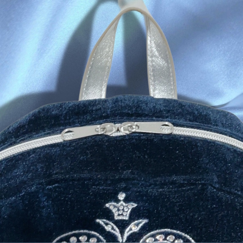 DISNEY Frozen the Musical Blue Velvet Mini Backpack - Picture 6 of 11